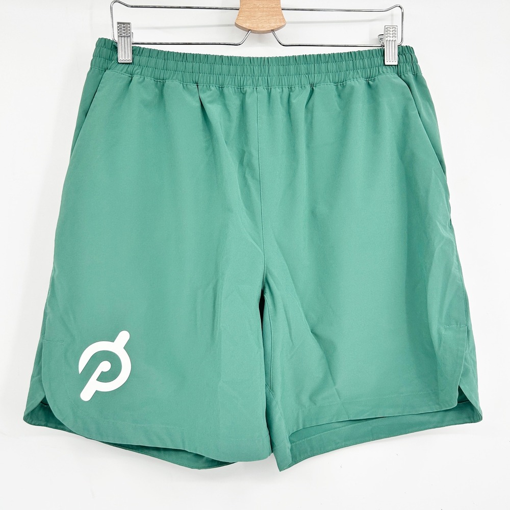 Peloton‎ Mens Green Performance Athletic Training 8" Unlined Resistance Shorts L